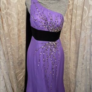 Purple Xcite Mardi Gras/ formal/prom/homecoming beaded  sz 12